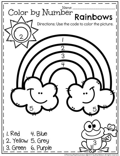 Color By Number Rainbow Free Printable